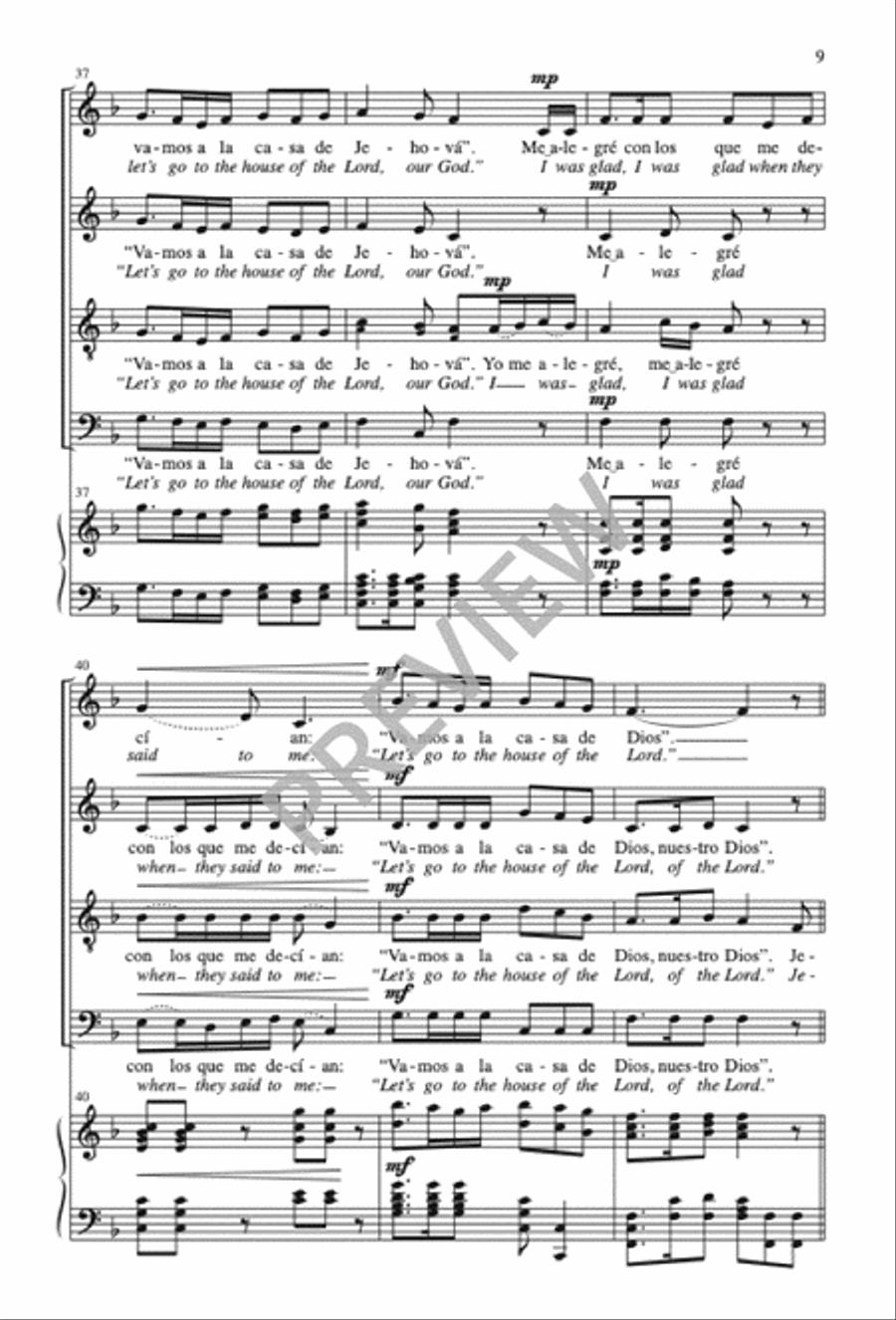 Me Alegré / I Was Glad Me Alegré / I Was Glad 4-Part scores gallery preview page 10