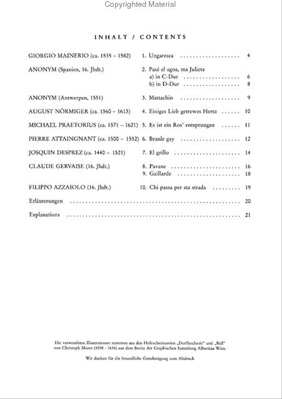 Lieder und Tanze der Renaissance Guitar Ensemble scores gallery preview page 2