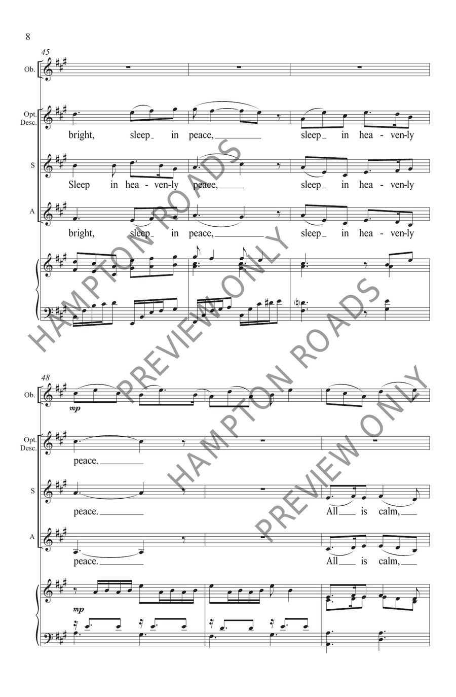 Love's Pure Light, Silent Night (SA,TWOPART) SA scores gallery preview page 9