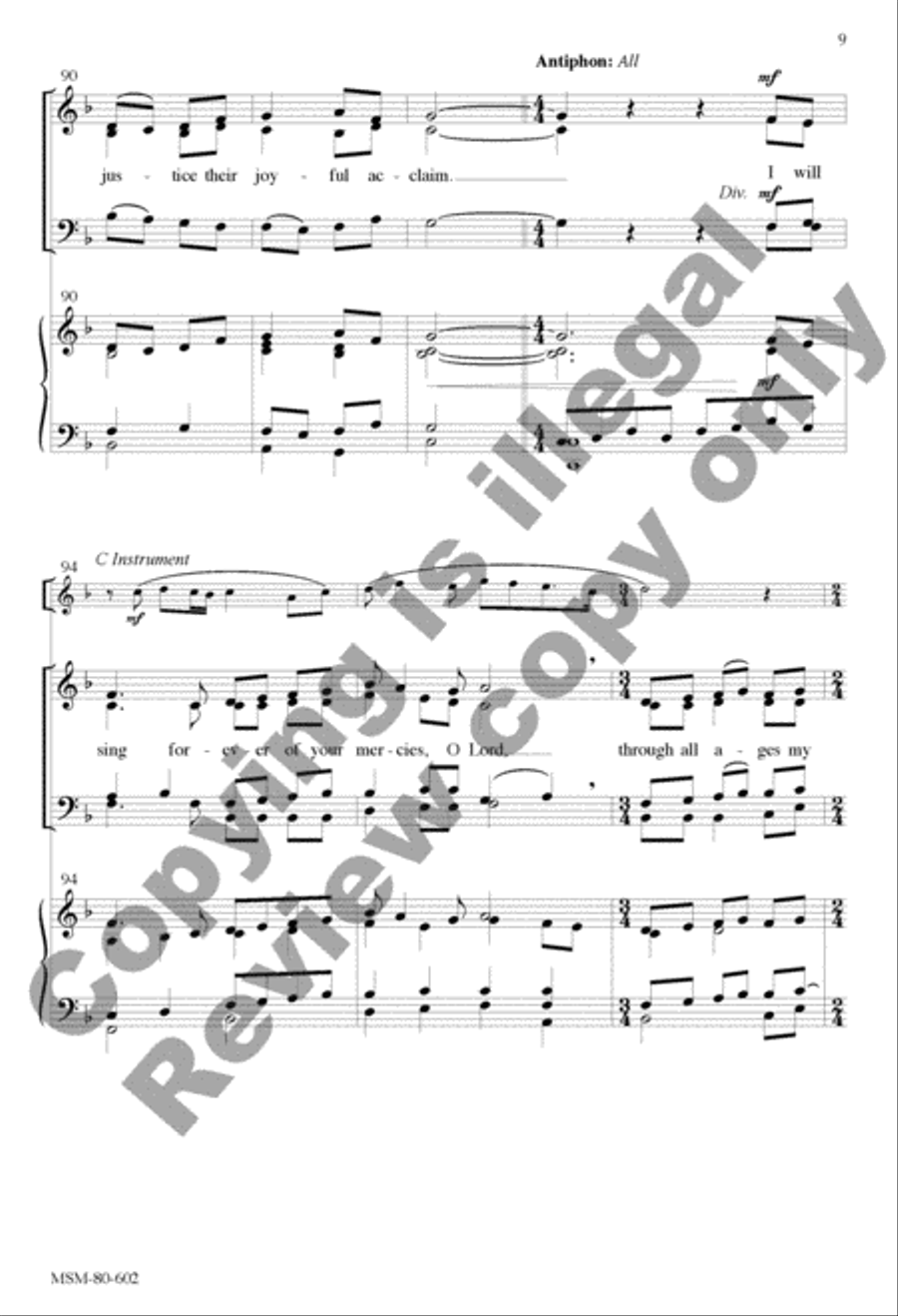 I Will Sing Forever of Your Mercies, O Lord: Communion Antiphon for Chrism Mass 4-Part scores gallery preview page 20