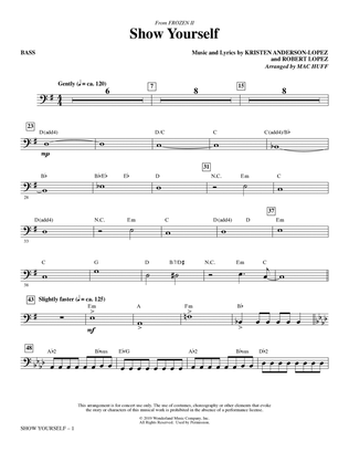 Book cover for Show Yourself (from Disney's Frozen 2) (arr. Mac Huff) - Bass