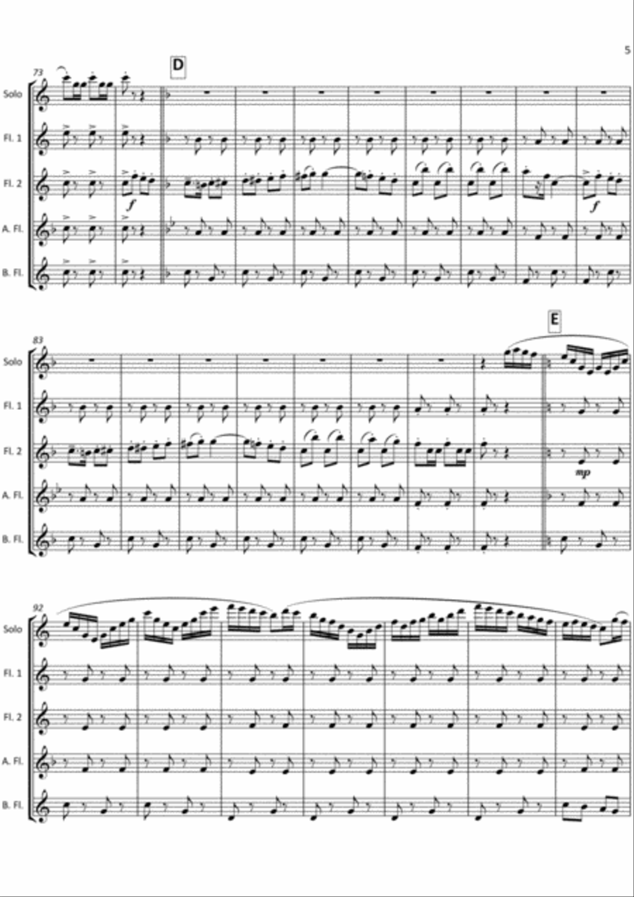 Pie In The Face Polka Flute Solo scores gallery preview page 5