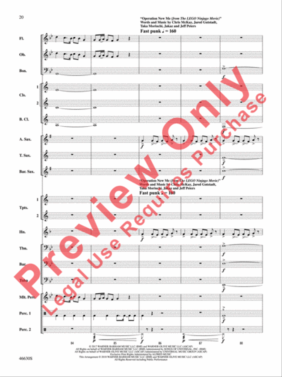 The LEGO Ninjago Movie: Selections from the Motion Picture Soundtrack Concert Band scores gallery preview page 21