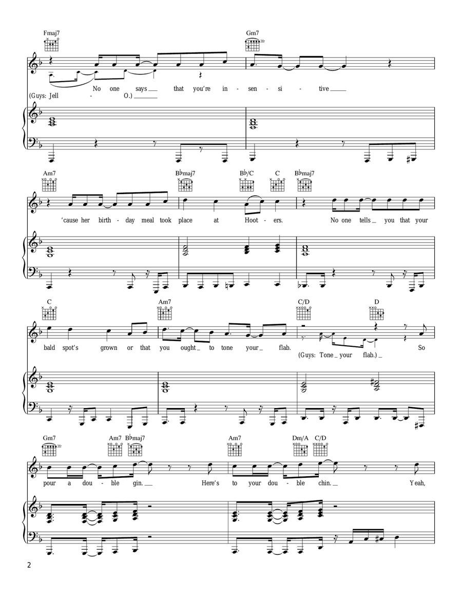 Single Piano, Vocal, Guitar scores gallery preview page 2