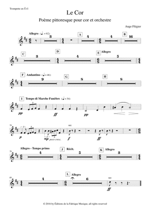 Ange Flégier: Le Cor for horn and orchestra, C trumpet 1 part