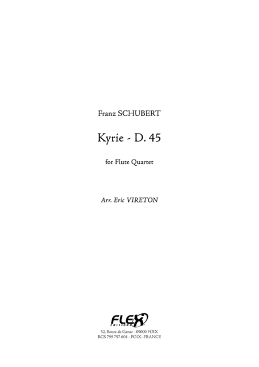 Kyrie, D. 45 Flute Quartet scores gallery preview page 1