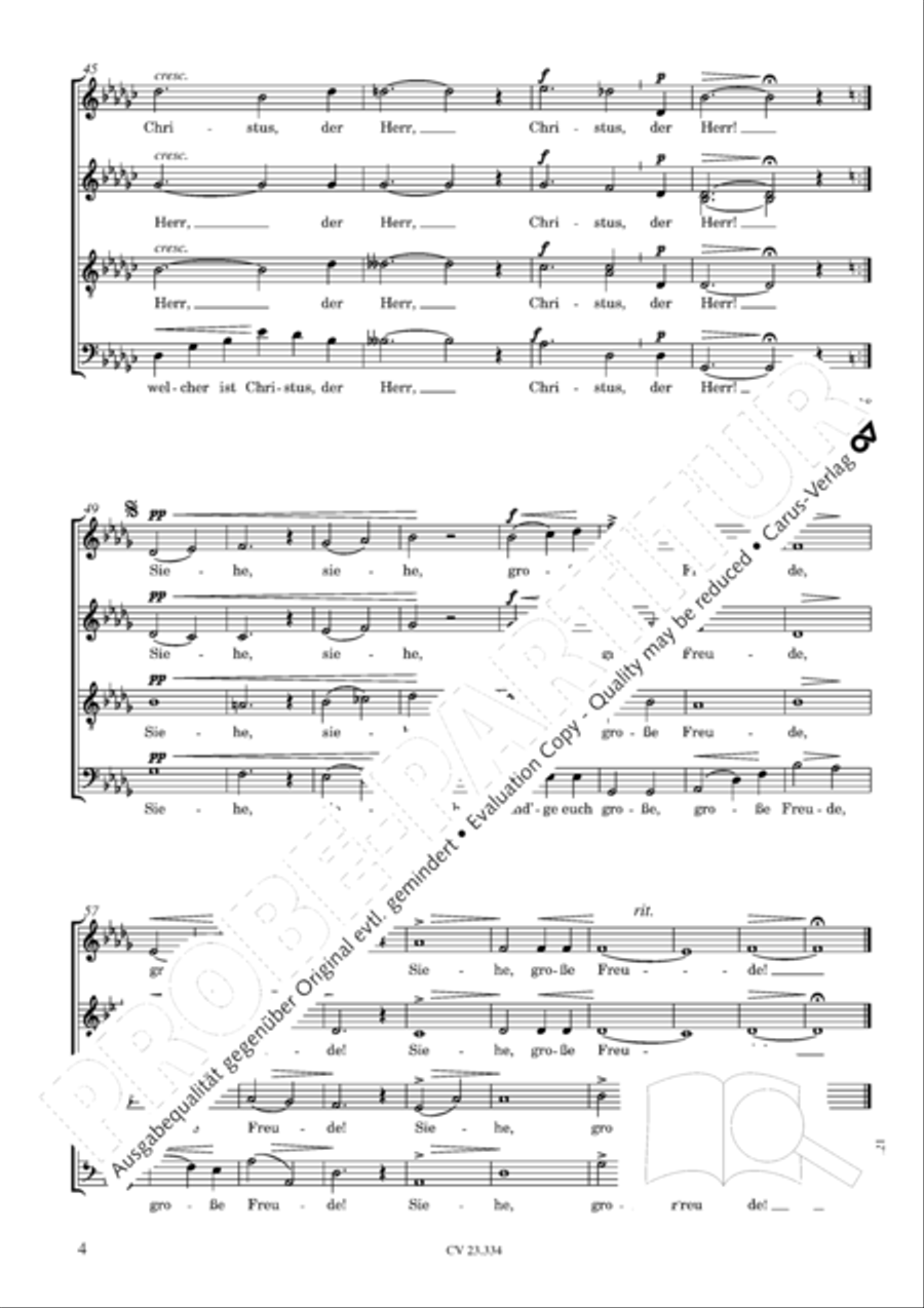 Siehe, ich verkundge euch grosse Freude 4-Part scores gallery preview page 5