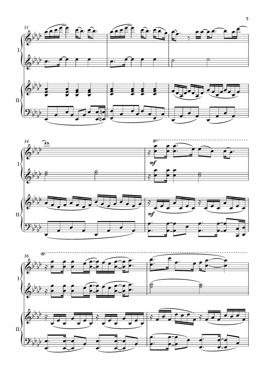 Never Enough 1 Piano, 4-Hands scores gallery preview page 5