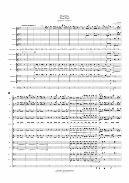 Delius: Sleigh Ride (Winter Night) (Transposed Key)- symphonic wind dectet/bass image number null