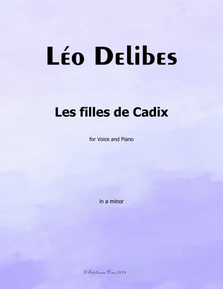 Book cover for Les filles de Cadix, by Delibes, in a minor