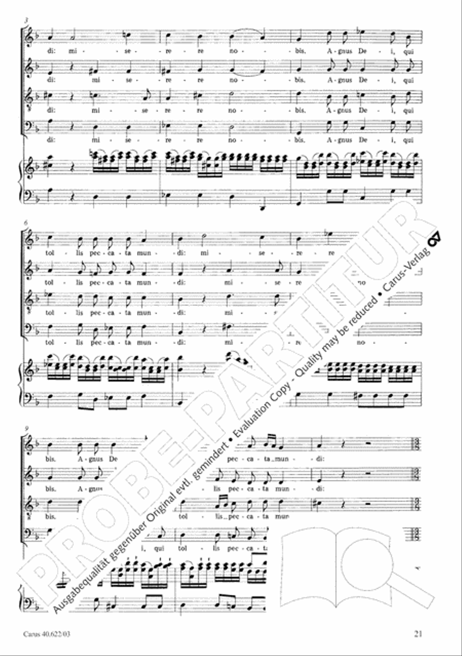 Missa brevis in D minor 4-Part scores gallery preview page 26