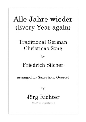 Book cover for Alle Jahre wieder für Saxophon Quartett