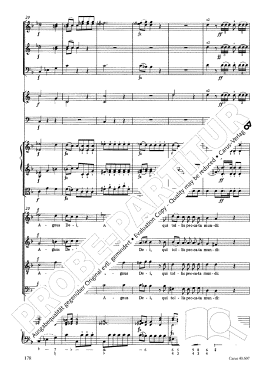 Mass in time of war (Missa in tempore belli) 4-Part scores gallery preview page 187
