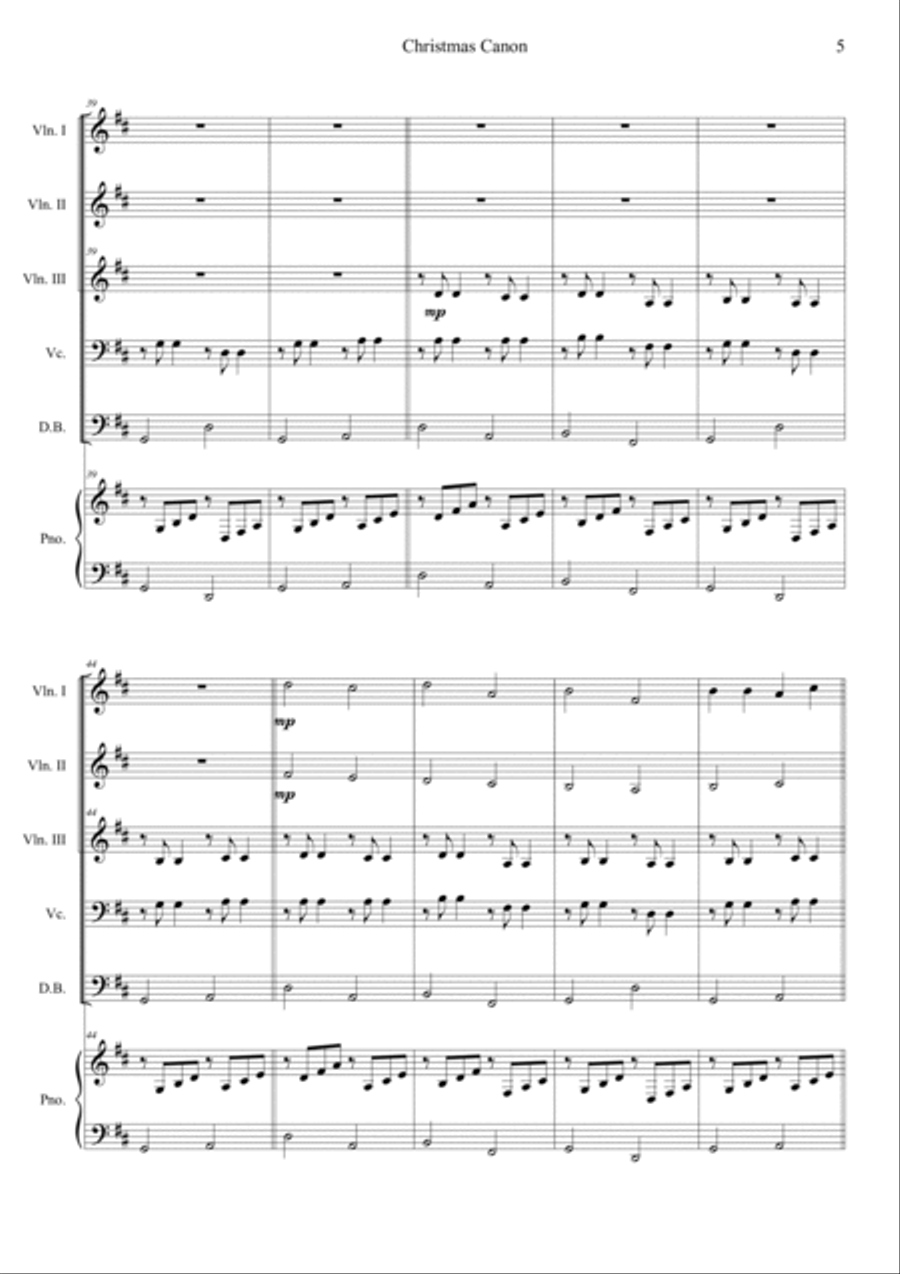 Christmas Canon Christmas Canon Small Ensemble scores gallery preview page 5