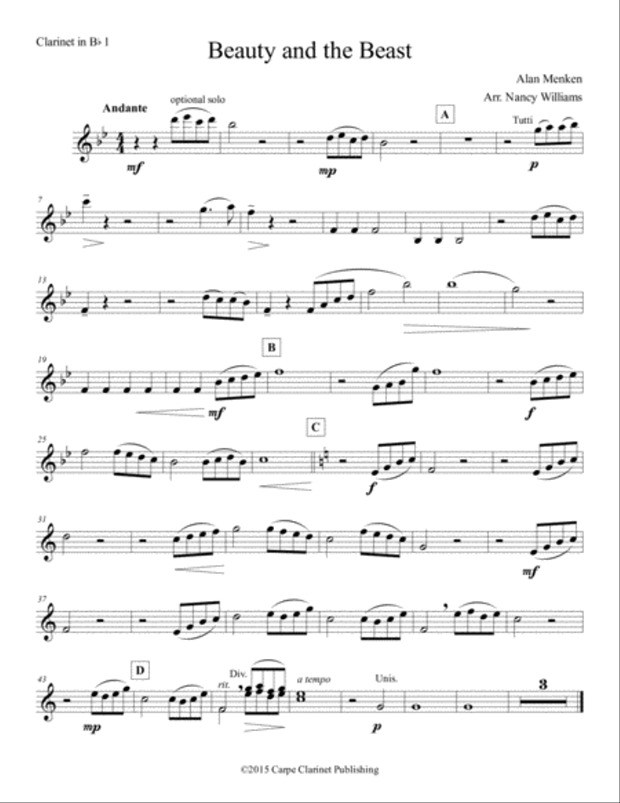 Beauty And The Beast Woodwind Ensemble scores gallery preview page 6
