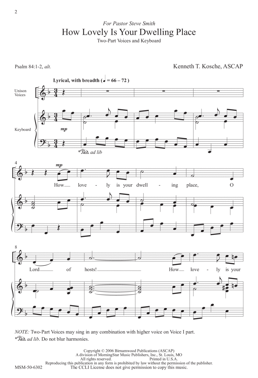 How Lovely Is Your Dwelling Place 2-Part scores gallery preview page 1