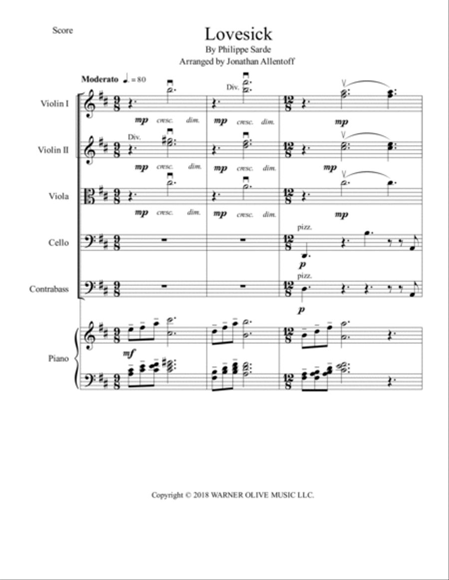 Lovesick Small Ensemble scores gallery preview page 2