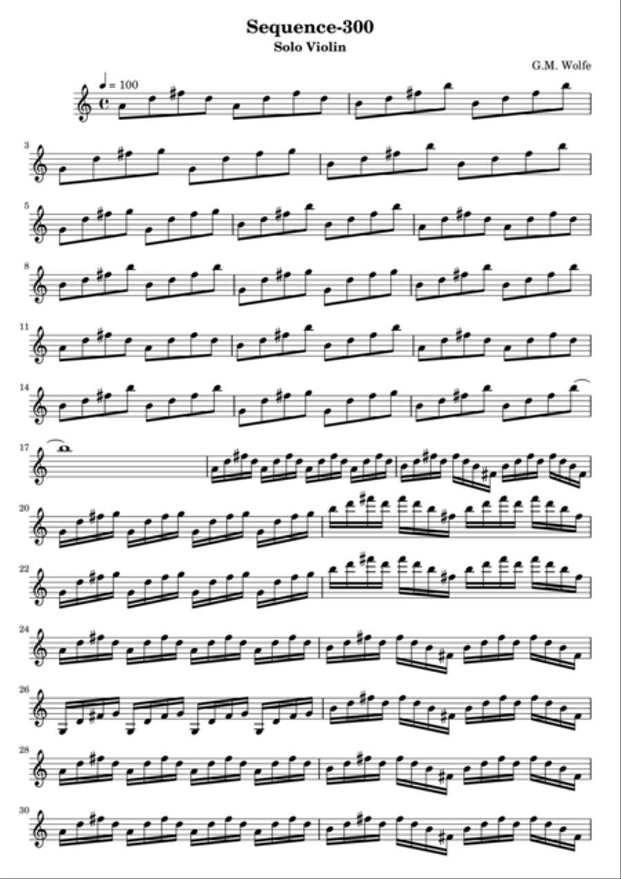 Sequence-300 Violin Solo scores gallery preview page 1