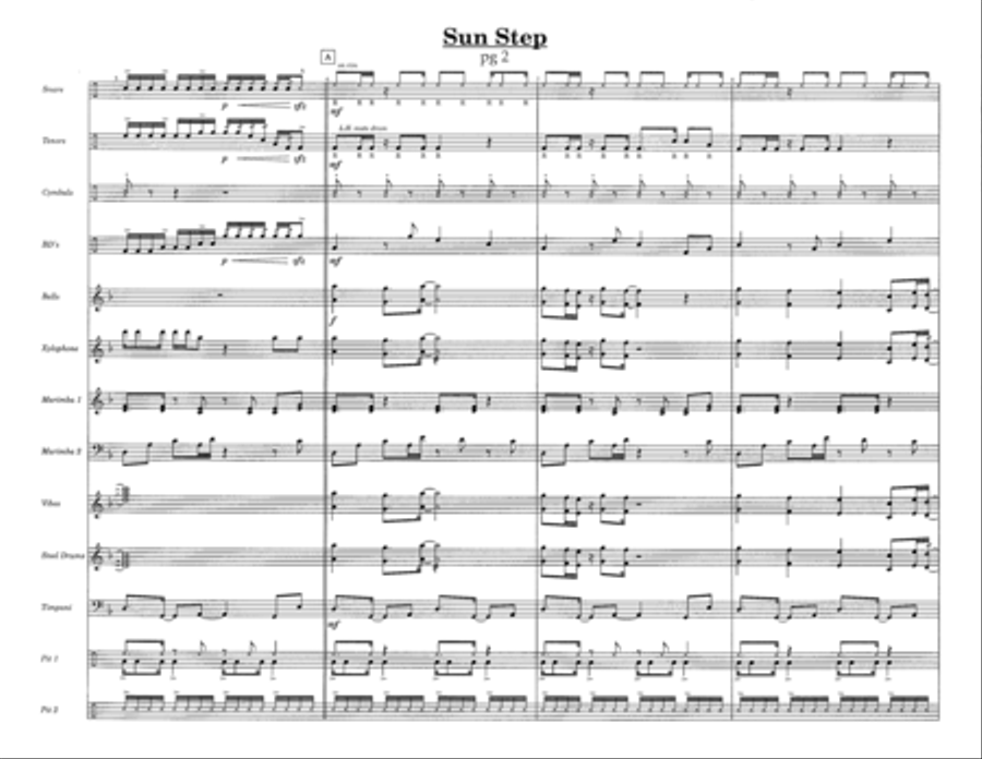Sun Step w/Tutor Tracks Percussion Ensemble scores gallery preview page 4