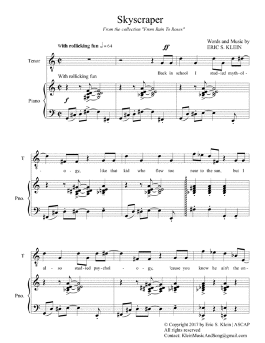 Skyscraper Tenor Voice scores gallery preview page 1