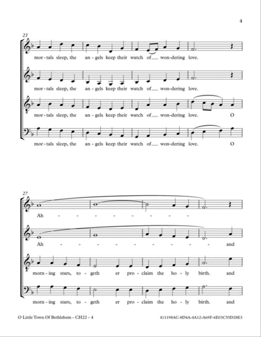 O Little Town Of Bethlehem O Little Town Of Bethlehem 4-Part scores gallery preview page 5