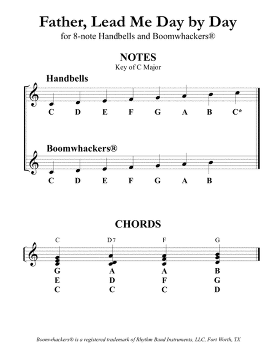 Father, Lead Me Day by Day (for 8-note Bells and Boomwhackers® with Black and White Notes) image number null