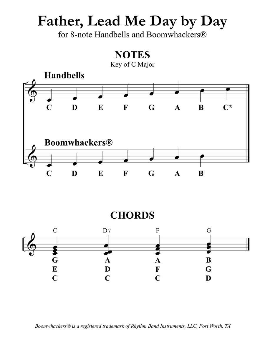 Father, Lead Me Day by Day for 8-note Bells and Boomwhackers® (with Black and White Notes) image number null