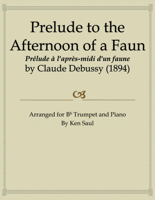 Book cover for Prelude to the Afternoon of a Faun Debussy for Trumpet and Piano