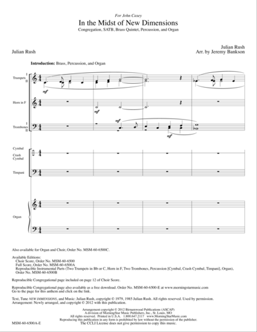 In the Midst of New Dimensions Choir scores gallery preview page 1