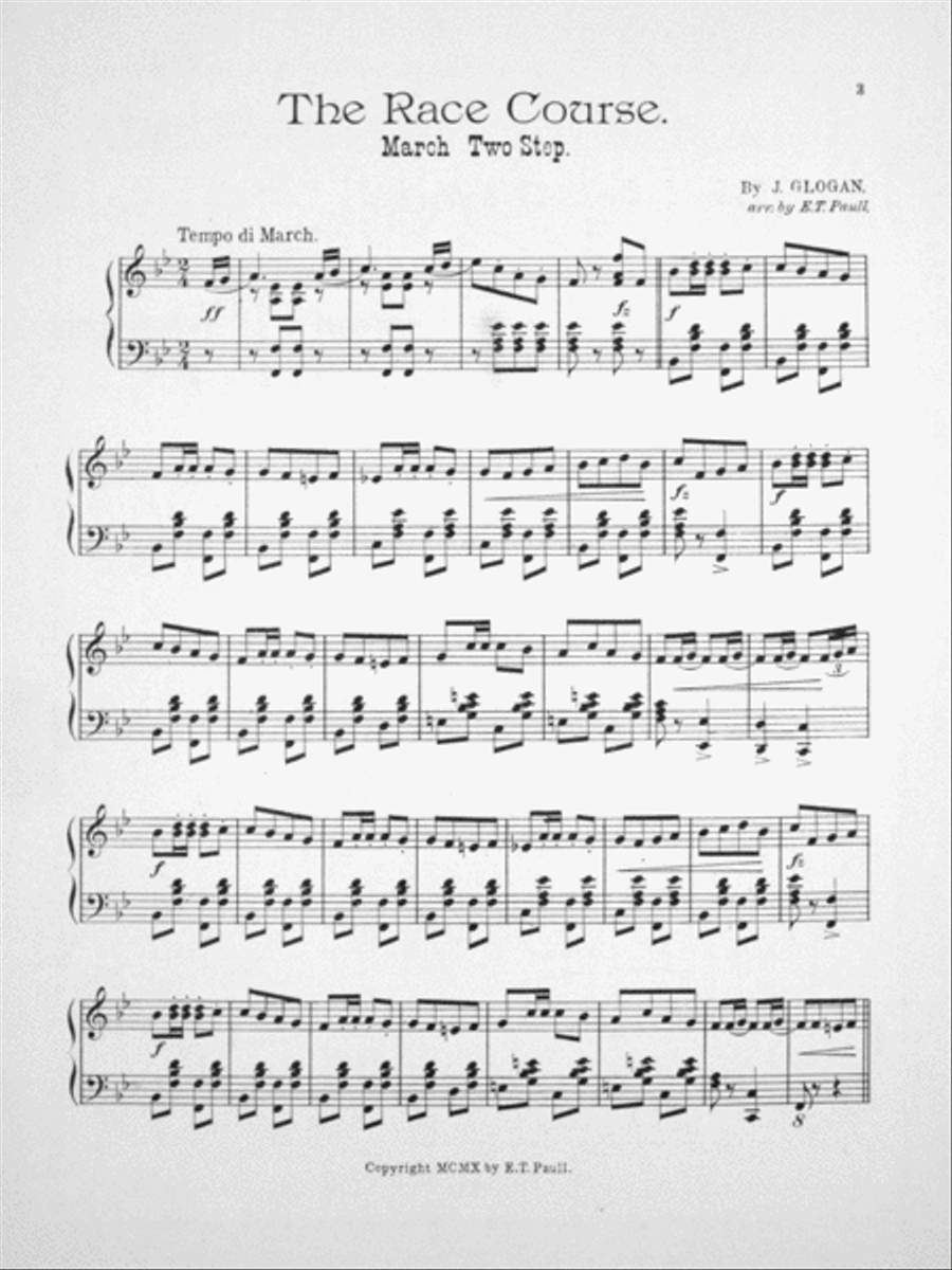 The Race Course March Two-Step Piano Solo scores gallery preview page 2