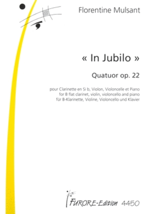 Book cover for In Jubilo. Quartet for clarinet, violin, violoncello and piano op. 22