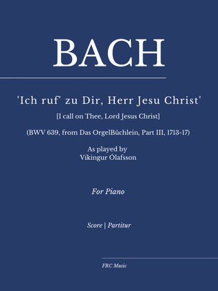 Book cover for Chorale Prelude “Ich ruf zu dir, Herr Jesu Christ” (Busoni) As played By Víkingur Ólafsson