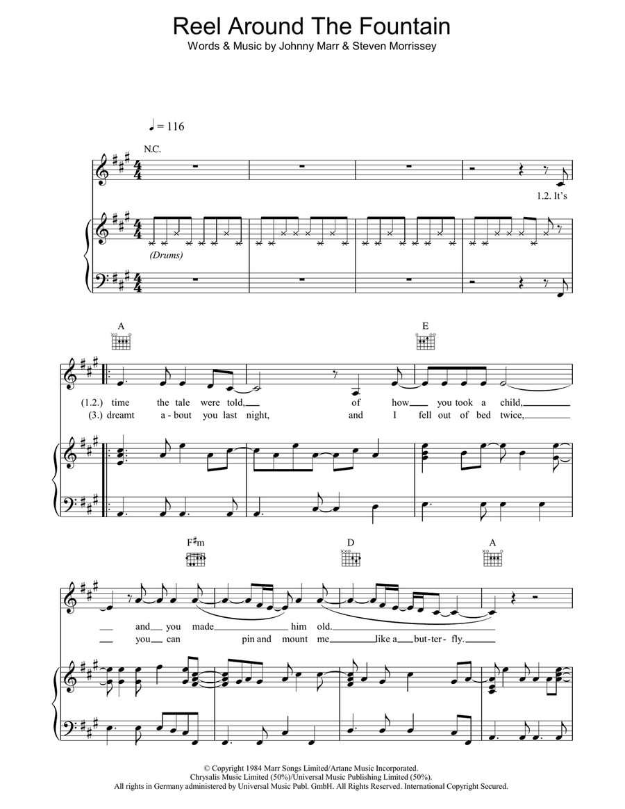 Reel Around The Fountain Reel Around The Fountain Piano, Vocal, Guitar scores gallery preview page 1