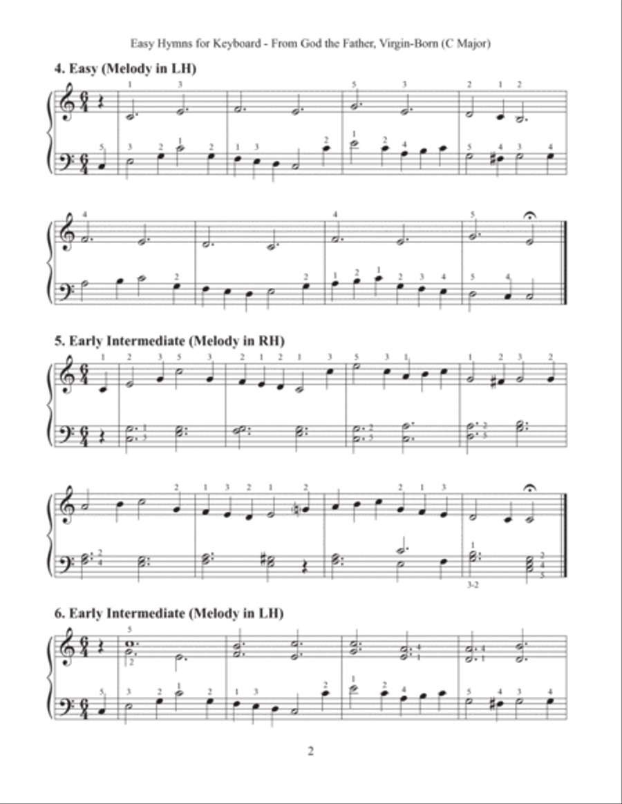 From God the Father, Virgin-Born (Easy Hymns for Keyboard) Piano Method scores gallery preview page 4