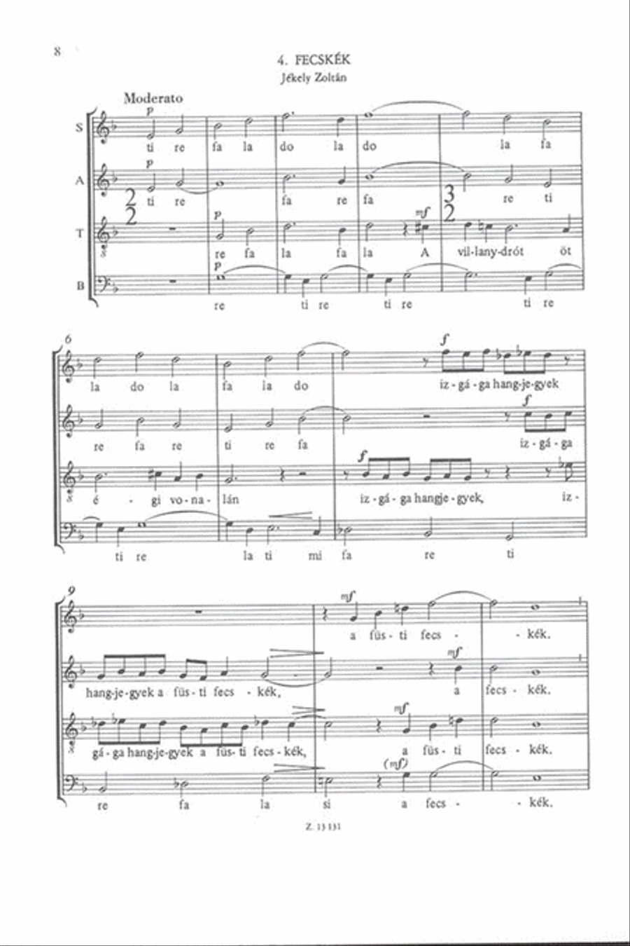 Négysoros versek A Cappella scores gallery preview page 4