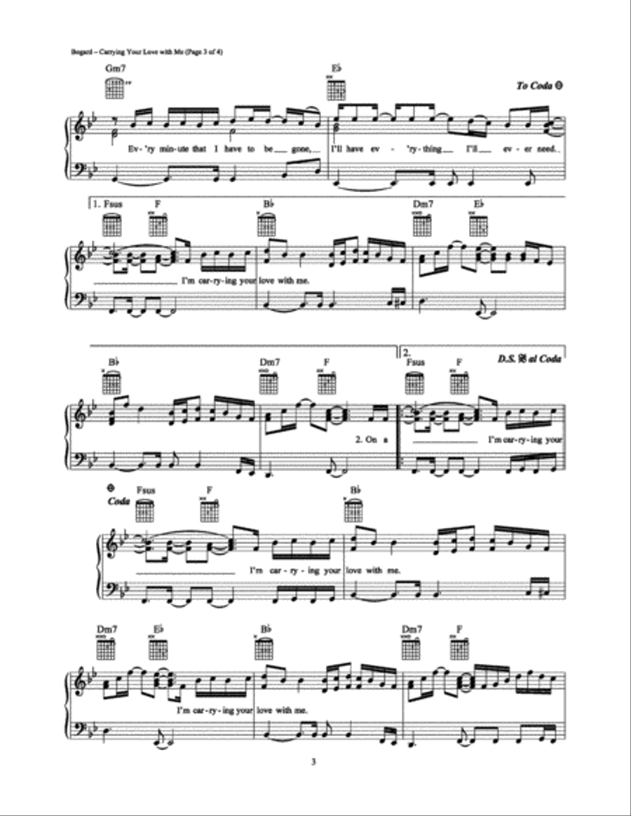 Carrying Your Love With Me Piano, Vocal, Guitar scores gallery preview page 3