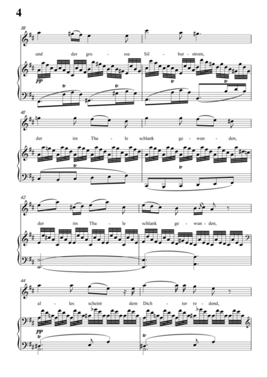 Schubert-Abendröth in D for Vocal and Piano Voice scores gallery preview page 5