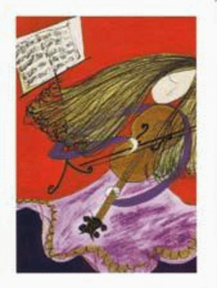 Greeting Cards Girl With Violin (Pack Of 5)
