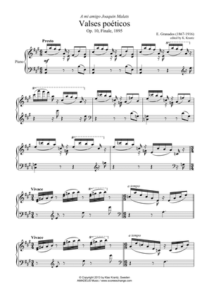 Valses poeticos Op. 10, Finale, for piano solo
