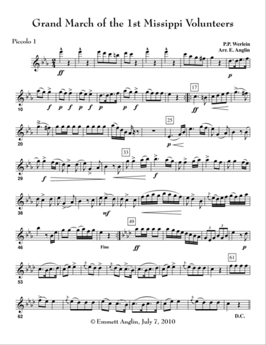 March of the First Mississippi Regiment - Concert Band Concert Band scores gallery preview page 6