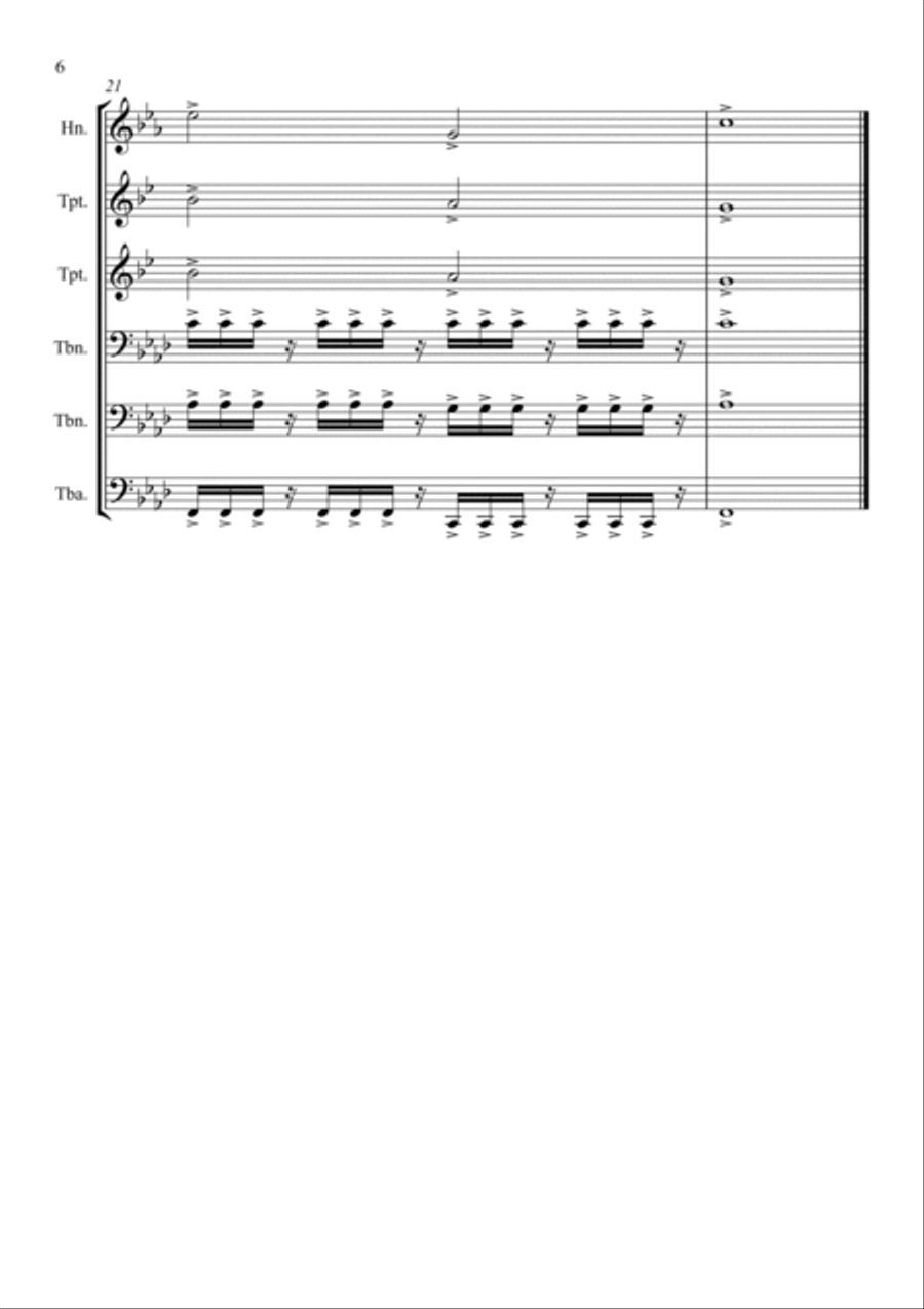 Loki Green Theme Brass Ensemble scores gallery preview page 6