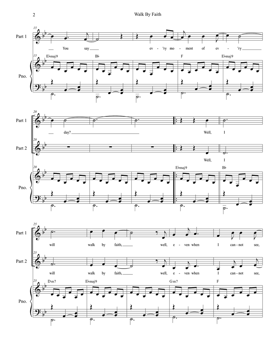 Walk By Faith 2-Part scores gallery preview page 2