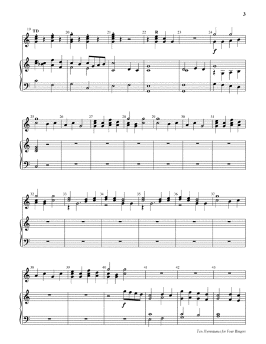 Ten Hymntunes for Four Ringers Handbell Choir scores gallery preview page 4