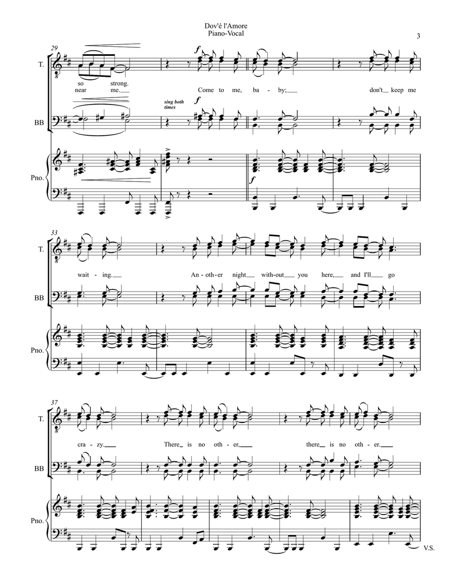 Dov'e L'amore TTBB scores gallery preview page 3