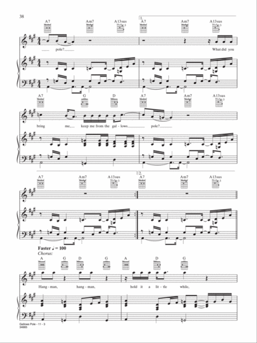 Gallows Pole Gallows Pole Piano, Vocal, Guitar scores gallery preview page 3