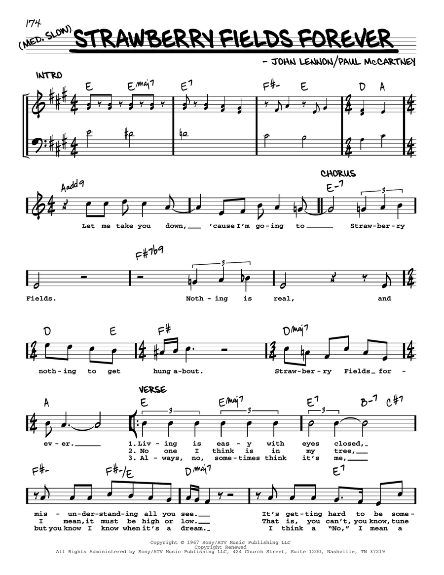 Strawberry Fields Forever [Jazz version] Voice scores gallery preview page 1