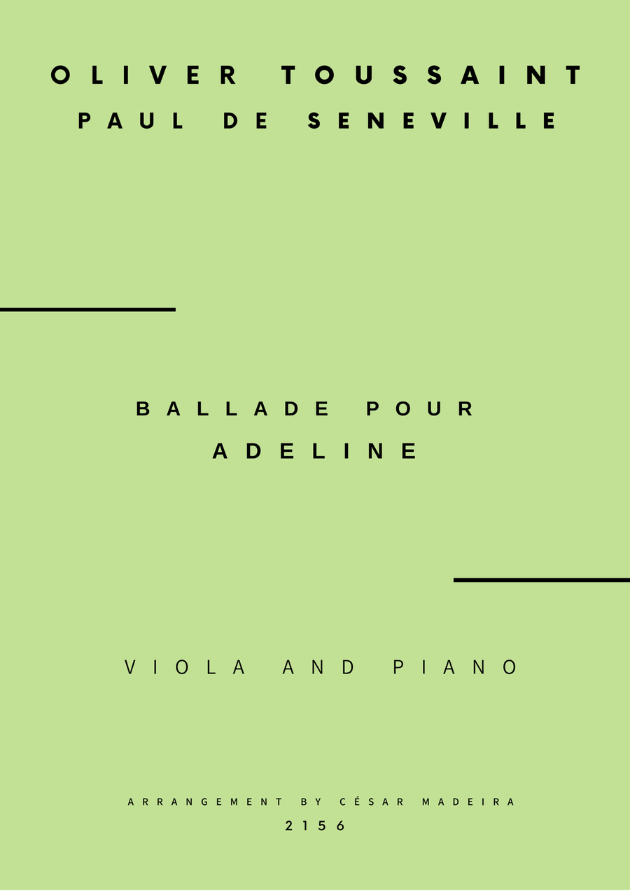Ballade Pour Adeline Ballade Pour Adeline Viola scores gallery preview page 1
