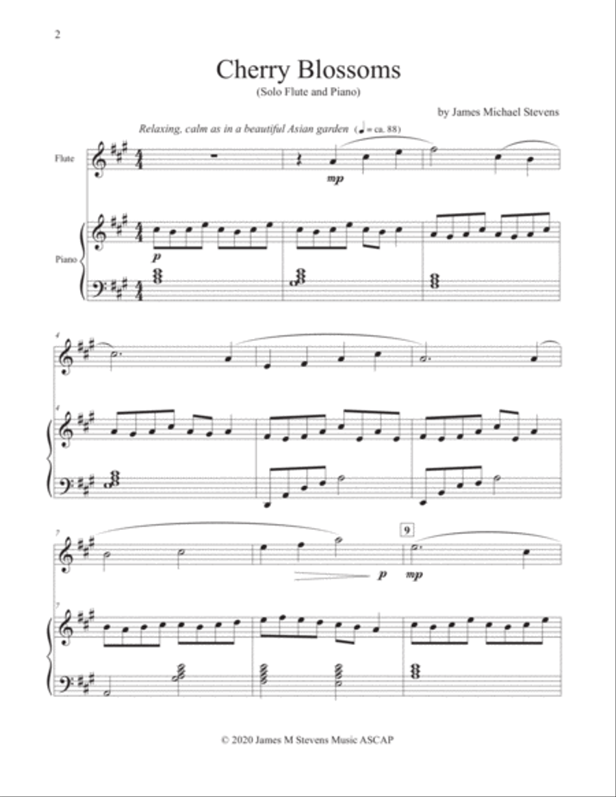 Cherry Blossoms - Flute & Piano Flute Solo scores gallery preview page 2
