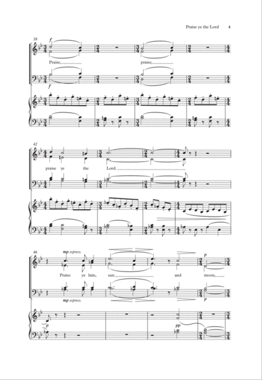 Praise ye the Lord 4-Part scores gallery preview page 4
