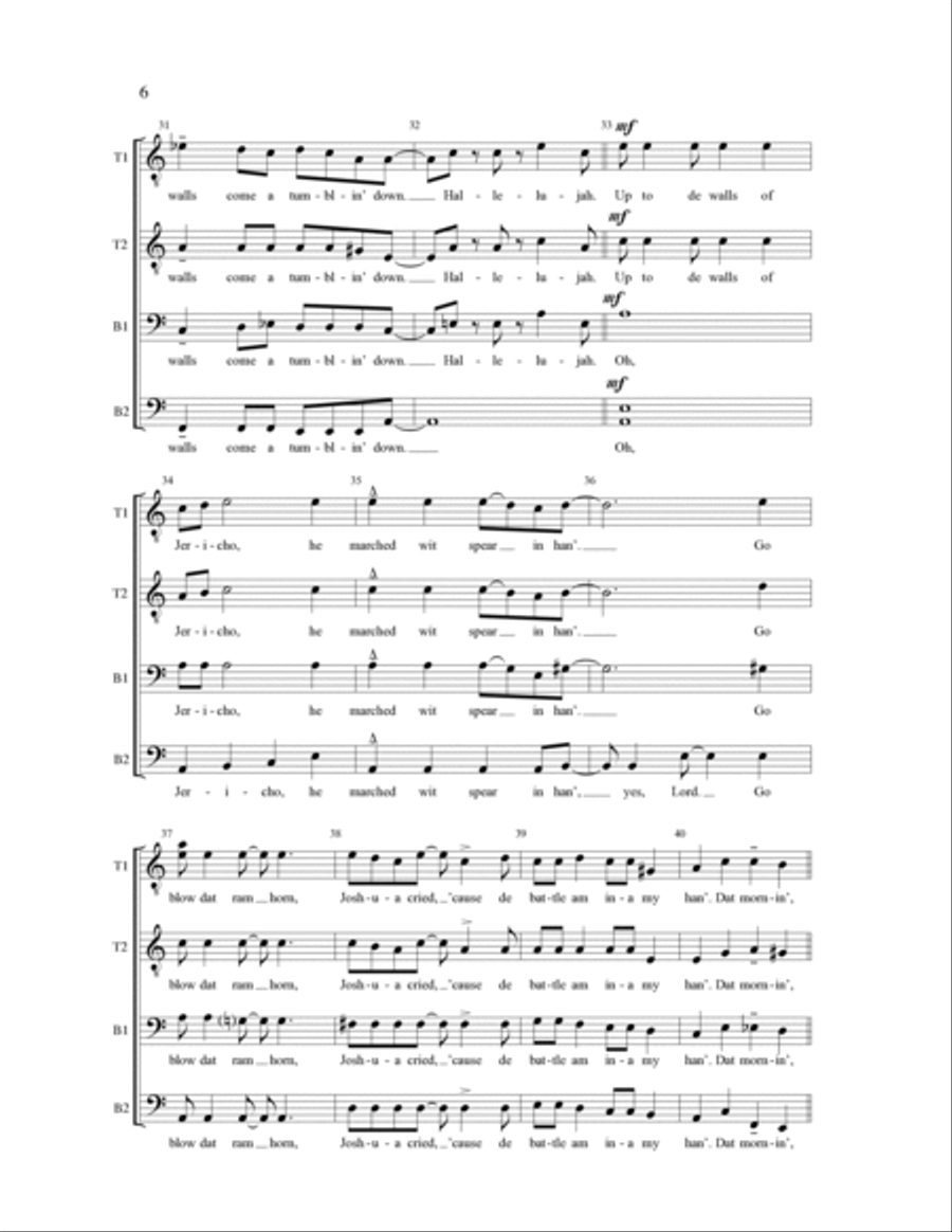 Joshua Fit The Battle Of Jericho (arr. Stacey V. Gibbs) TTBB scores gallery preview page 5